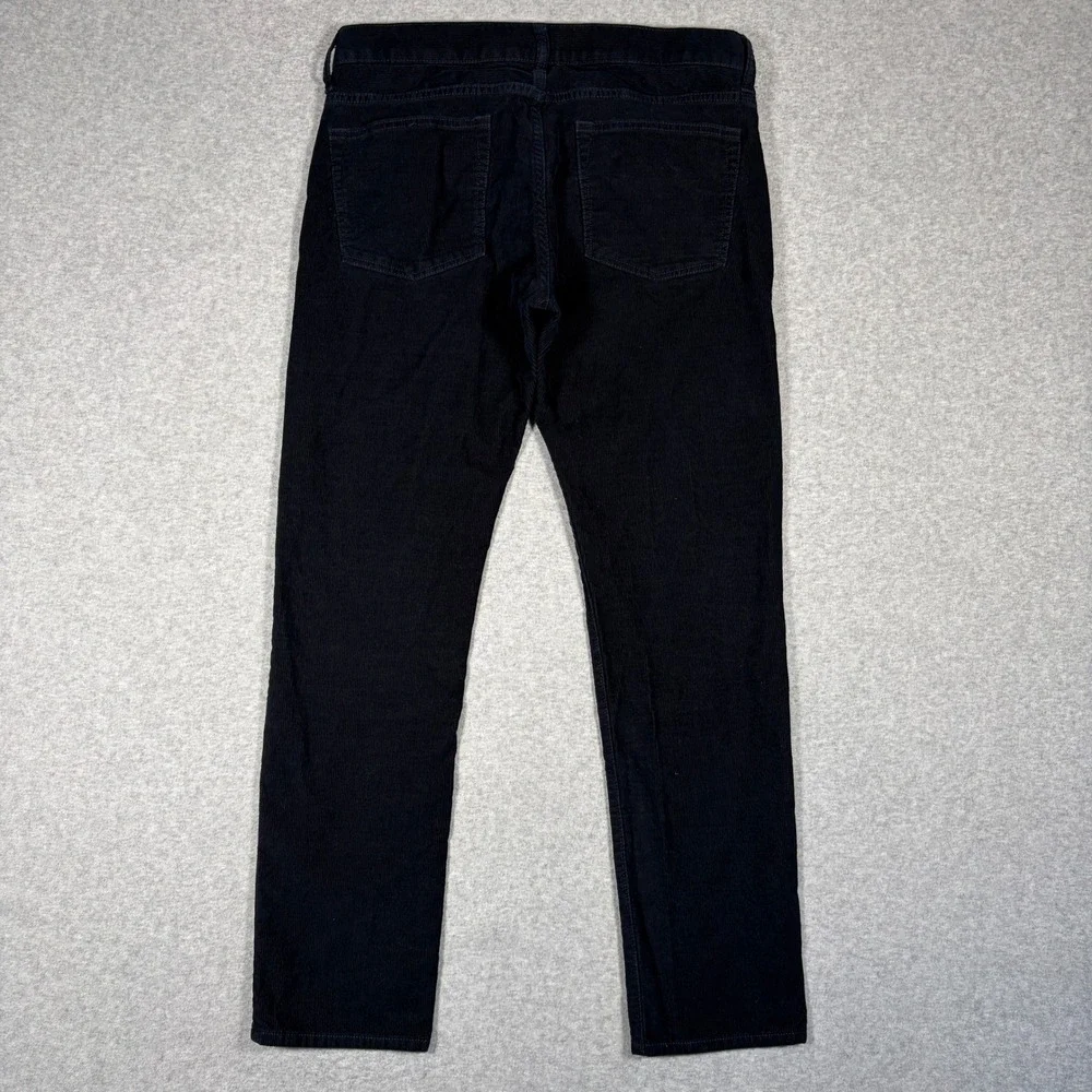 J. Crew 484 Slim Pants Mens 32x30  Black Corduroy Stretch Cotton Trousers